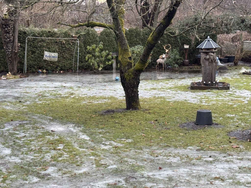 Im Garten der Frau Nachbarin kann man Schlittschuh laufen