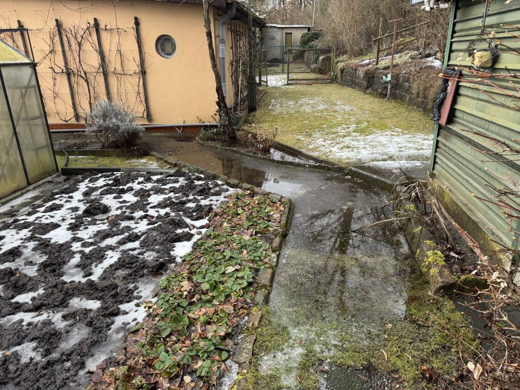 Wo man hinblickt: Überall Wasser, Schnee und Eis